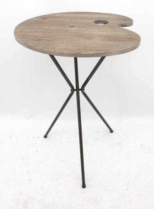 2.WOODEN AND METAL TABLE